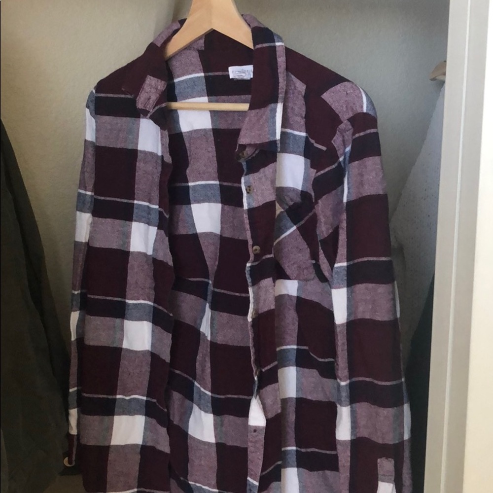 Maroon and navy plaid